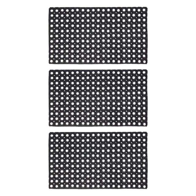JVL Rondo Rubber Scraper Door Mat 50 x 100cm 3 Pack - Black - JVL Homewares - Wilko - image 1