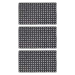JVL Rondo Rubber Scraper Door Mat 50 x 100cm 3 Pack - Black - JVL Homewares - Wilko - thumbnail 1
