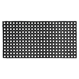 JVL Rondo Rubber Scraper Door Mat 50 x 100cm 3 Pack - Black - JVL Homewares - Wilko - thumbnail 4