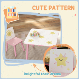 AIYAPLAY 3 Piece Pink Kids Table Set - Size: 44 x 60 x 60cm - Wilko - thumbnail 6