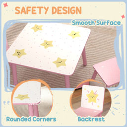 AIYAPLAY 3 Piece Pink Kids Table Set - Size: 44 x 60 x 60cm - Wilko - thumbnail 7