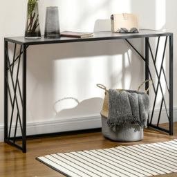 Portland Black and Grey Long Top Console Table - Size: 120 x 35 x 75cm - Wilko