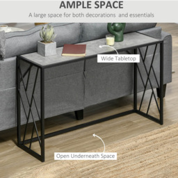 Portland Black and Grey Long Top Console Table - Size: 120 x 35 x 75cm - Wilko - thumbnail 6