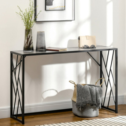 Portland Black and Grey Long Top Console Table - Size: 120 x 35 x 75cm - Wilko - thumbnail 5