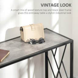 Portland Black and Grey Long Top Console Table - Size: 120 x 35 x 75cm - Wilko - thumbnail 7