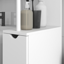 HOMCOM 2 Shelf 2 Drawer White Tall Bathroom Storage Cabinet - Size: 136.5 cm x 33.0 cm x 15.0 cmcm - Wilko - thumbnail 4