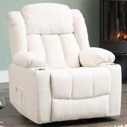 Artemis Home Redding Cream Massage and Heat Dual Motor Electric Lift Assist Recliner Chair - Size: Single - Wilko