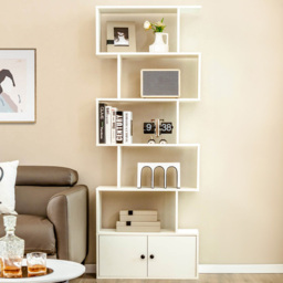 Costway 2 Door 5 Shelf White Bookcase - Wilko