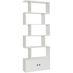 Costway 2 Door 5 Shelf White Bookcase - Wilko - thumbnail 3