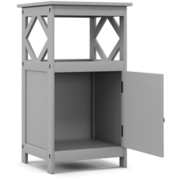 Costway Single Door Single Shelf Grey Bathroom Floor Cabinet - Size: 86 x 47 x 12cm - Wilko - thumbnail 4