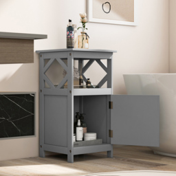 Costway Single Door Single Shelf Grey Bathroom Floor Cabinet - Size: 86 x 47 x 12cm - Wilko - thumbnail 5