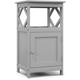 Costway Single Door Single Shelf Grey Bathroom Floor Cabinet - Size: 86 x 47 x 12cm - Wilko - thumbnail 3