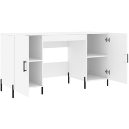 vidaXL 2 Door Modern Desk White - Size: 75 x 140 x 50cm - Wilko - thumbnail 6