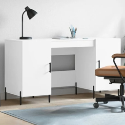 vidaXL 2 Door Modern Desk White - Size: 75 x 140 x 50cm - Wilko - thumbnail 1