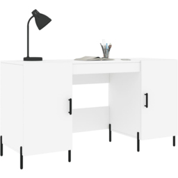 vidaXL 2 Door Modern Desk White - Size: 75 x 140 x 50cm - Wilko - thumbnail 4