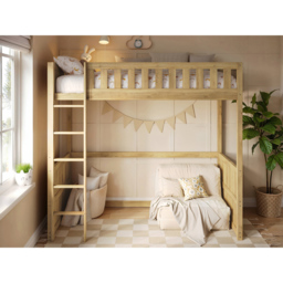 Flair Bea Oak Wooden High Sleeper - Size: Single - Brown - Wilko - thumbnail 3