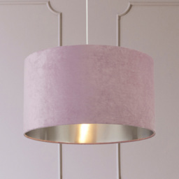 Lighting Collection Lilac Silver Inner Velvet Drum Shade 50cm - Size: 28 x 50 x 50cm - Purple - Wilko - thumbnail 3