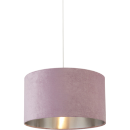 Lighting Collection Lilac Silver Inner Velvet Drum Shade 50cm - Size: 28 x 50 x 50cm - Purple - Wilko - thumbnail 4