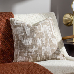 Hoem Ola Taupe Jacquard Cushion - Size: 45 x 45 cm - Multi - Wilko - thumbnail 3