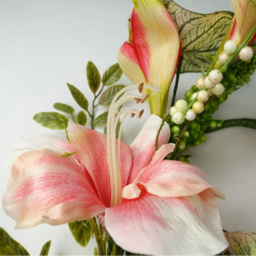 Leaf Pink Lily Hanging Artificial Garland 180cm - Size: 180 x 30 x 20cm - Green - Wilko - thumbnail 3
