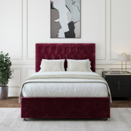 Bedmaster Double Aubergine Chenille Divan Base - Purple - Wilko - thumbnail 3