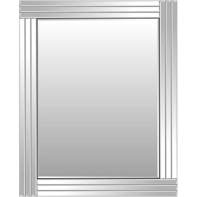 Oakley Triple Edge Bevelled All Glass Large Wall Mirror 144 x 116cm - Black - MirrorOutlet - Wilko - image 1