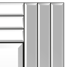 Oakley Triple Edge Bevelled All Glass Large Wall Mirror 144 x 116cm - Black - MirrorOutlet - Wilko - thumbnail 4