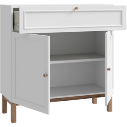 Florence Wensley 2 Door Single Drawer Light Grey and Oak Sideboard - Size: 101.4 x 99.9 x 41.7cm - Multi - Furniture To Go - Wilko - thumbnail 5