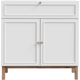 Florence Wensley 2 Door Single Drawer Light Grey and Oak Sideboard - Size: 101.4 x 99.9 x 41.7cm - Multi - Furniture To Go - Wilko - thumbnail 4