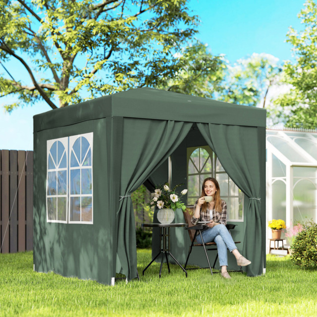 Outsunny 2 x 2m Green Marquee Pop Up Gazebo Party Tent - Wilko - image 1