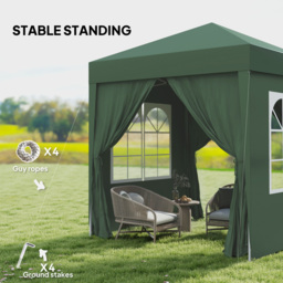 Outsunny 2 x 2m Green Marquee Pop Up Gazebo Party Tent - Wilko - thumbnail 6