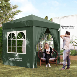 Outsunny 2 x 2m Green Marquee Pop Up Gazebo Party Tent - Wilko - thumbnail 4