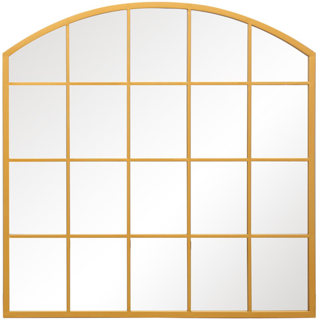 MirrorOutlet The Arcus Gold Framed Arched Wall Garden Mirror 100 x 100cm - Size: 100 x 100 x 3cm - Wilko - image 1