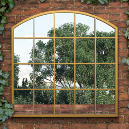 MirrorOutlet The Arcus Gold Framed Arched Wall Garden Mirror 100 x 100cm - Size: 100 x 100 x 3cm - Wilko - thumbnail 3