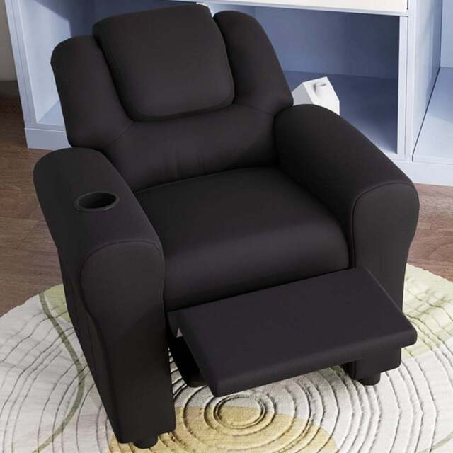 Tommy Toys Black Kids Recliner with Adjustable Backrest and Footrest - Wilko - image 1