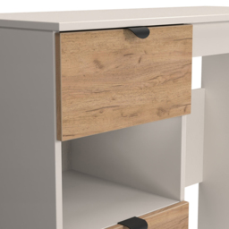 Crowndale Bora 2 Drawer Single Shelf Gold Oak and Kashmir Vanity - Size: 39 x 95 x 80cm - Cream - Wilko - thumbnail 7