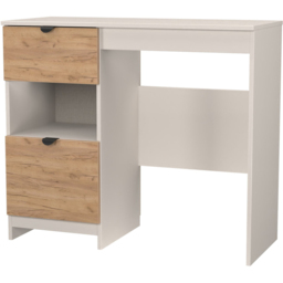 Crowndale Bora 2 Drawer Single Shelf Gold Oak and Kashmir Vanity - Size: 39 x 95 x 80cm - Cream - Wilko - thumbnail 5