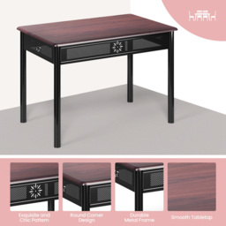 Costway 4 Seater Kitchen Dining Set with Sponge Cushion Purple - Wilko - thumbnail 6
