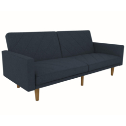 Dorel Paxson 3 Seater Linen Navy Blue Sofa Bed with Wooden Feet - Wilko - thumbnail 3