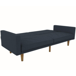 Dorel Paxson 3 Seater Linen Navy Blue Sofa Bed with Wooden Feet - Wilko - thumbnail 5