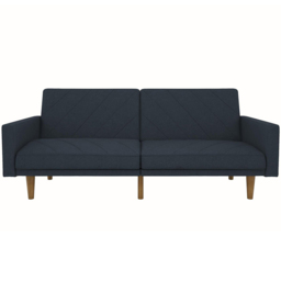 Dorel Paxson 3 Seater Linen Navy Blue Sofa Bed with Wooden Feet - Wilko - thumbnail 4