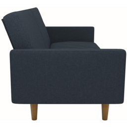 Dorel Paxson 3 Seater Linen Navy Blue Sofa Bed with Wooden Feet - Wilko - thumbnail 6