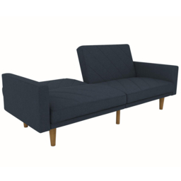 Dorel Paxson 3 Seater Linen Navy Blue Sofa Bed with Wooden Feet - Wilko - thumbnail 7