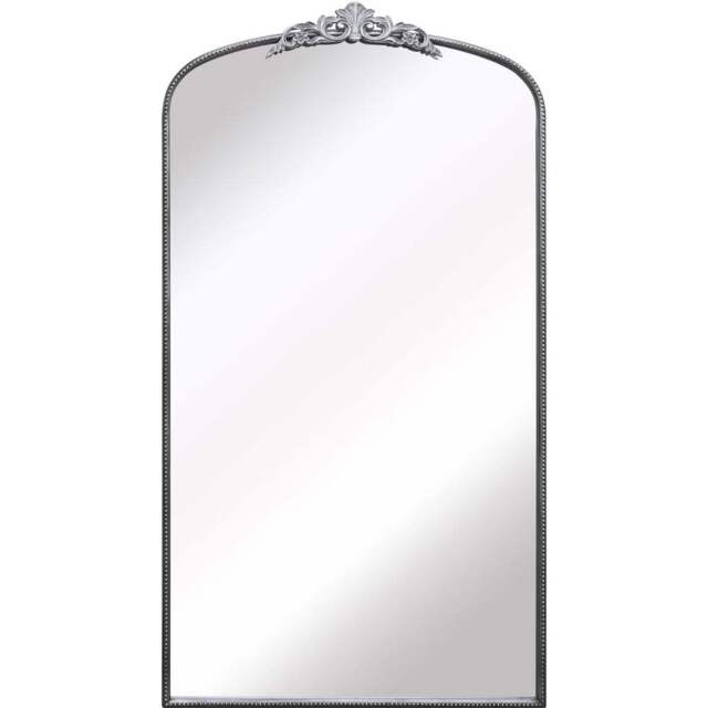 The Crown Silver Arched Metal Leaner Wall Mirror 174 x 96cm - MirrorOutlet - Wilko - image 1