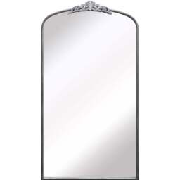 The Crown Silver Arched Metal Leaner Wall Mirror 174 x 96cm - MirrorOutlet - Wilko