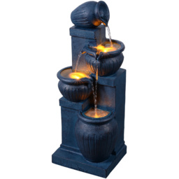 Teamson Home 4-Tier Navy Vertical Texture Cascading Bowl Water Fountain 72cm - Size: 72 x 24 x 28.5cm - Wilko - thumbnail 4