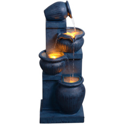 Teamson Home 4-Tier Navy Vertical Texture Cascading Bowl Water Fountain 72cm - Size: 72 x 24 x 28.5cm - Wilko - thumbnail 5
