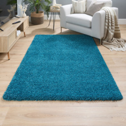 My Rug Teal Rug 100 x 150cm - Size: 100 x 150 x 2cm - Blue - Wilko - thumbnail 3