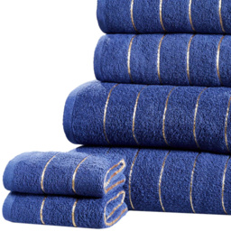 Rapport Home Sandringham Blue Stripe Cotton Face Cloth - Size: 0.1 x 30 x 30cm - Wilko - thumbnail 4