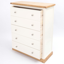 Cabinet Bits Trevi 5 Drawer White Chrome Knob Chest of Drawers - Wilko - thumbnail 6